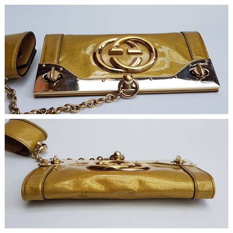 clutch oro gucci|Gucci gold clutch bag.